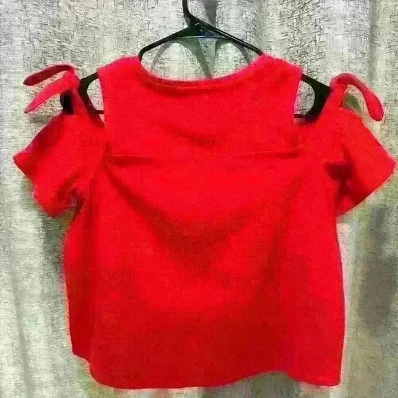 Madewell Skylark Cold Shoulder Red Swing Top Size Small #618-5 - Picture 7 of 8